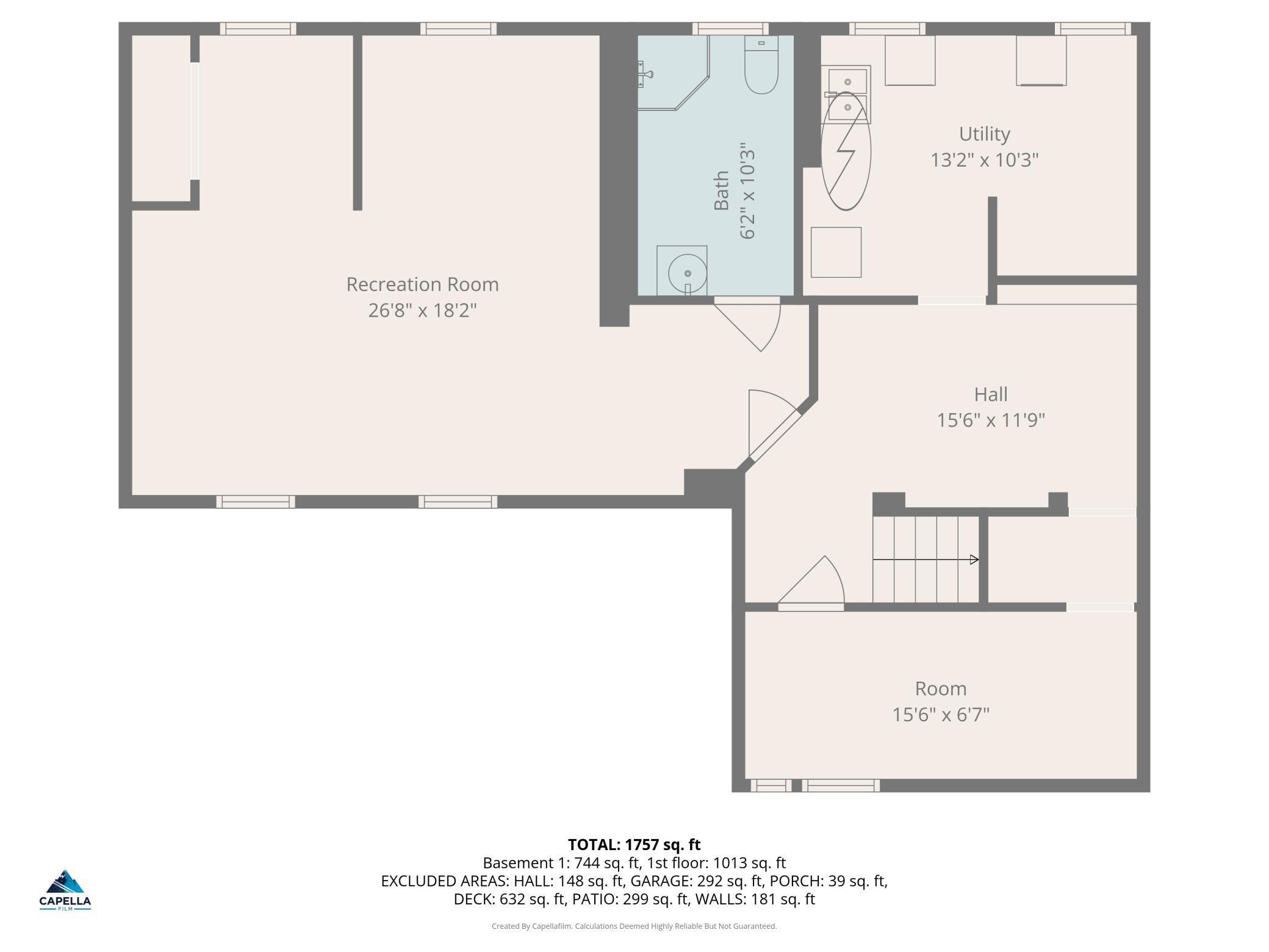 Lower level floor plan