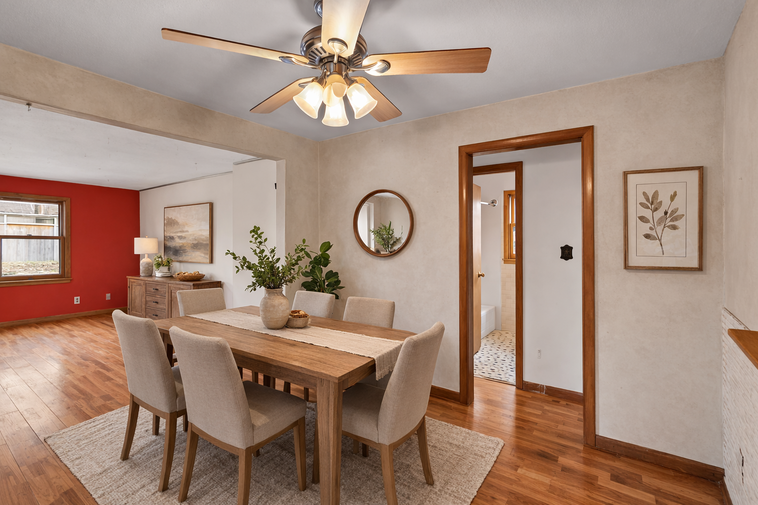 Main level: dining room (virtually staged)