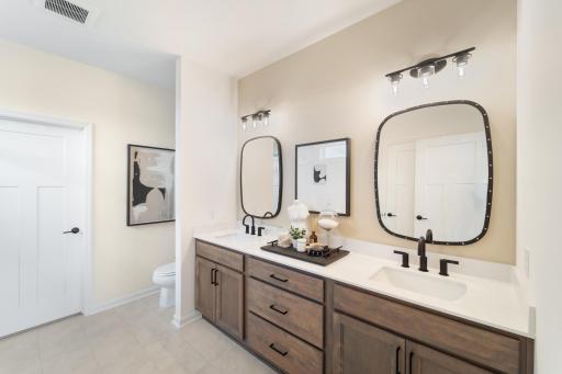 Owner's Bath - dual sink vanity and extra storage!- Representational photo