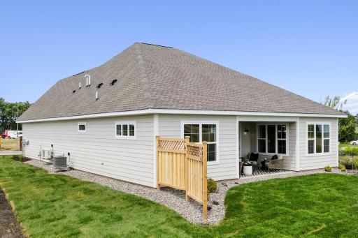 Privacy fence and covered patio- representational photo