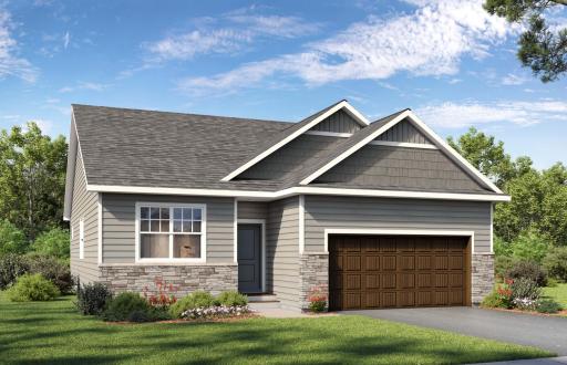 A rendering of the Harmony Northern Craftsman elevation. Colors and finishes may vary.