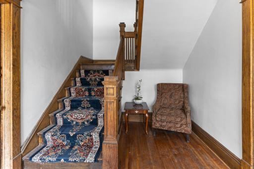 You're welcomed right away by historic details in the common entry.