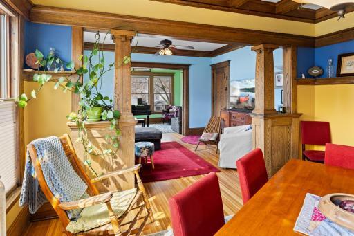 Dining room looking back toward living room & sunroom.