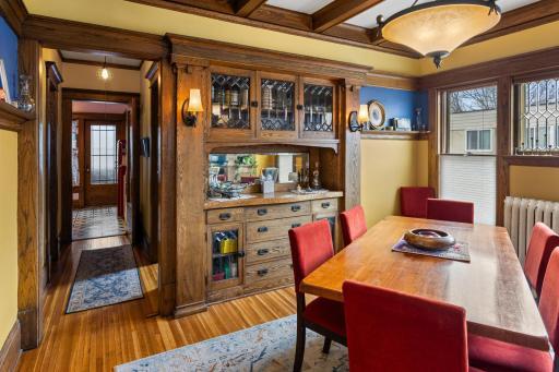 Dining room & hall toward bedrooms/kitchen.