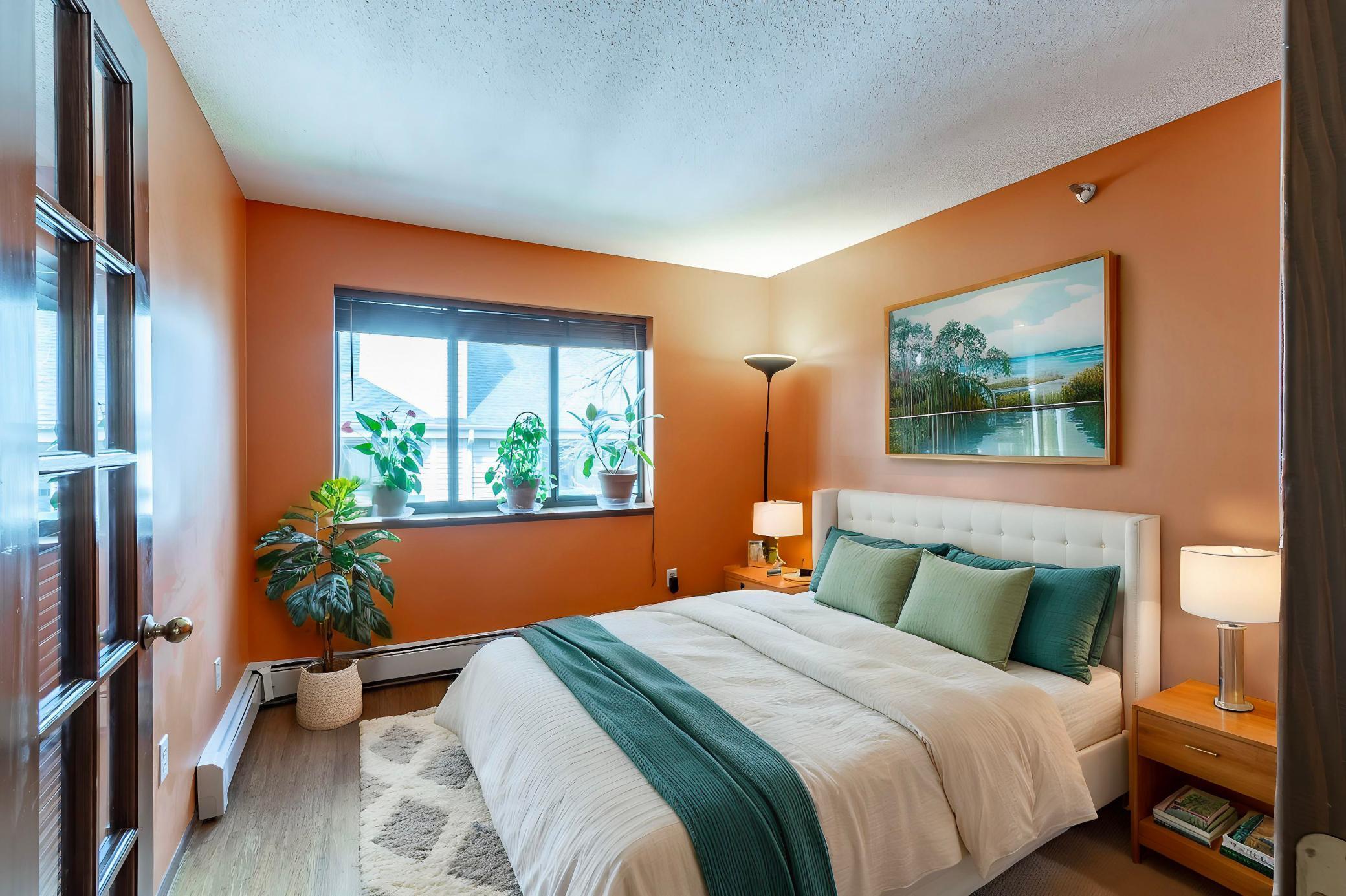 Virtually staged bedroom