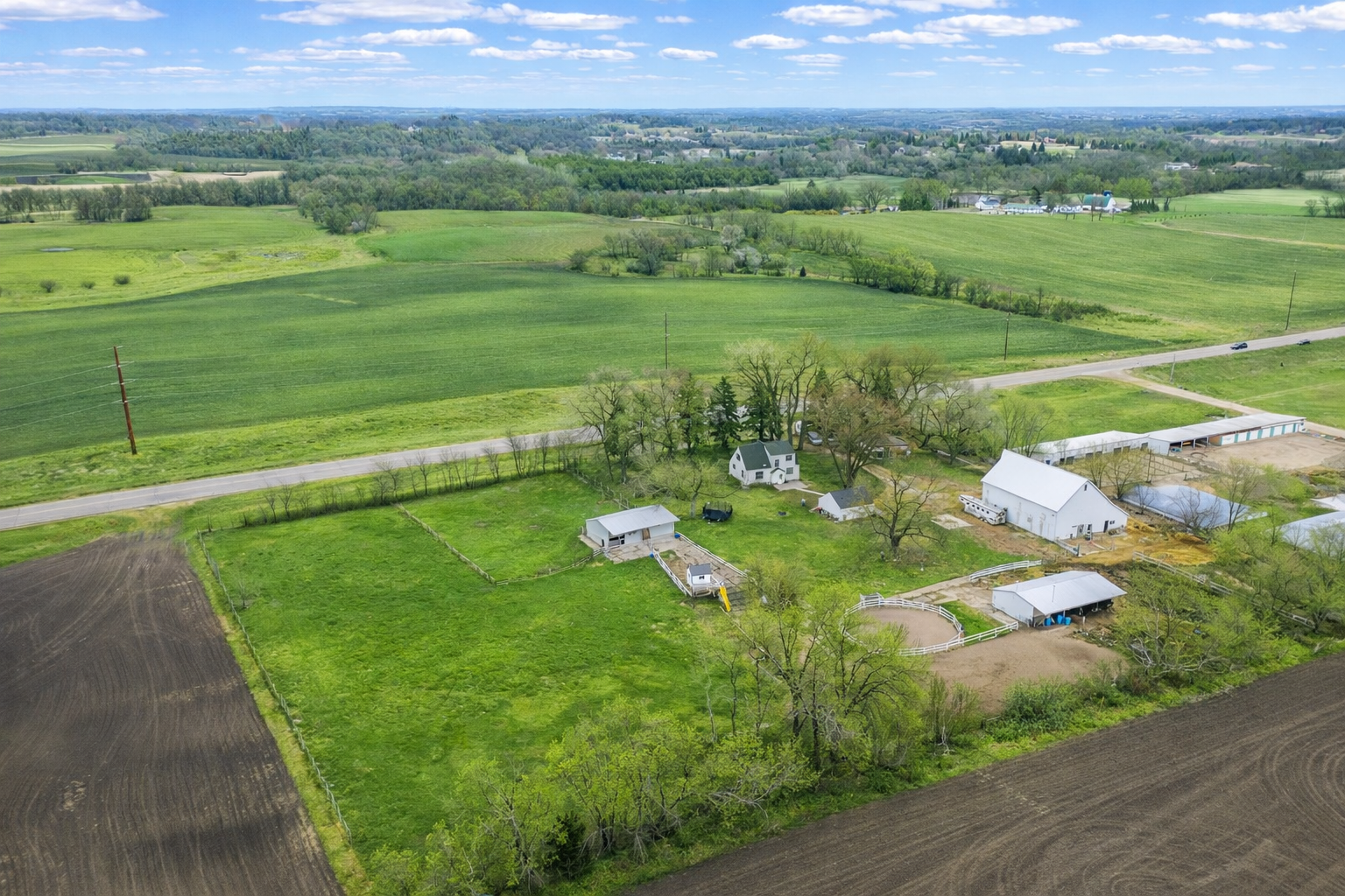 Aerial view & pasture
