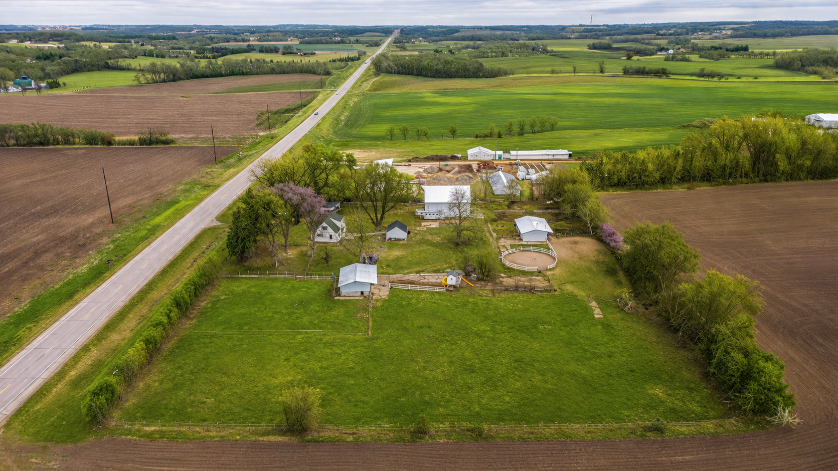 Aerial - gorgeous pasture area- select pictures have been virtually enhanced