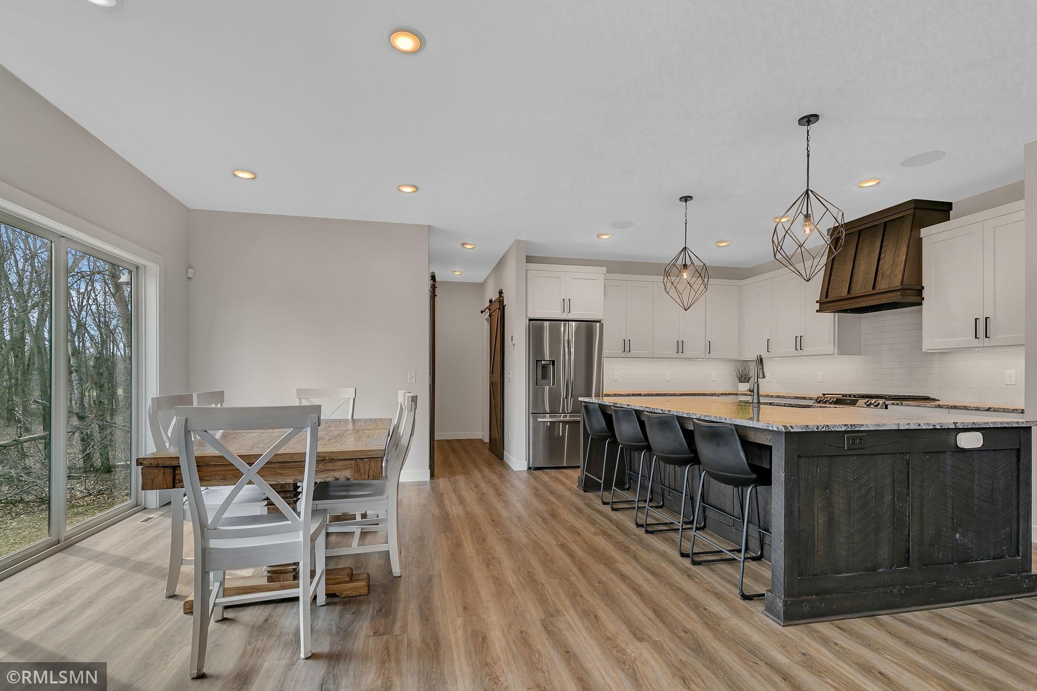 Dining area and kitchen flow together