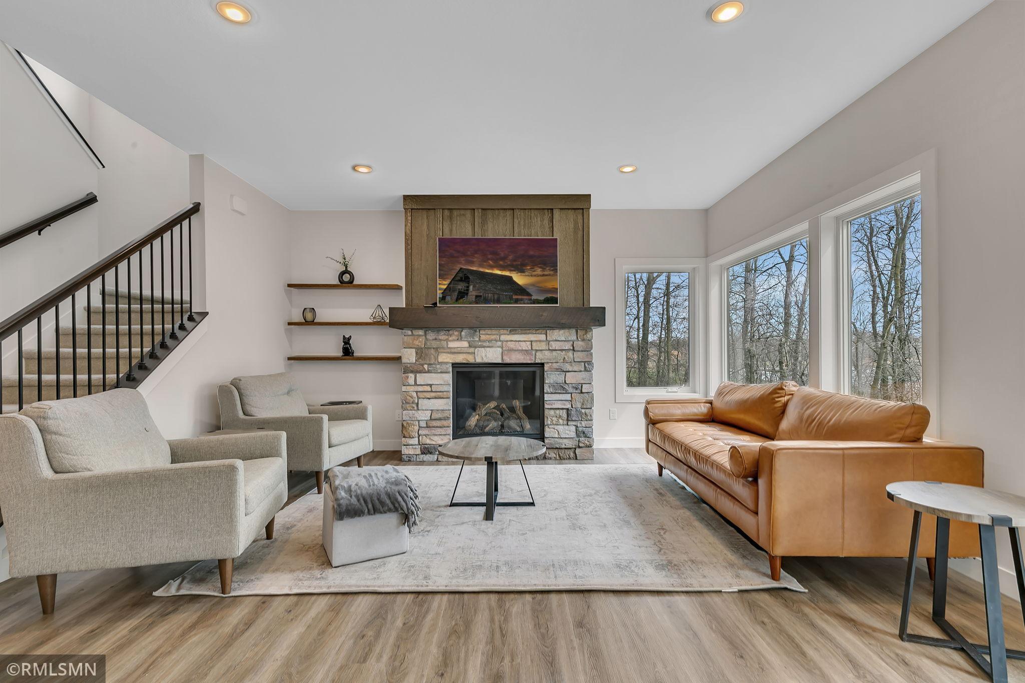 Great room with inviting fireplace