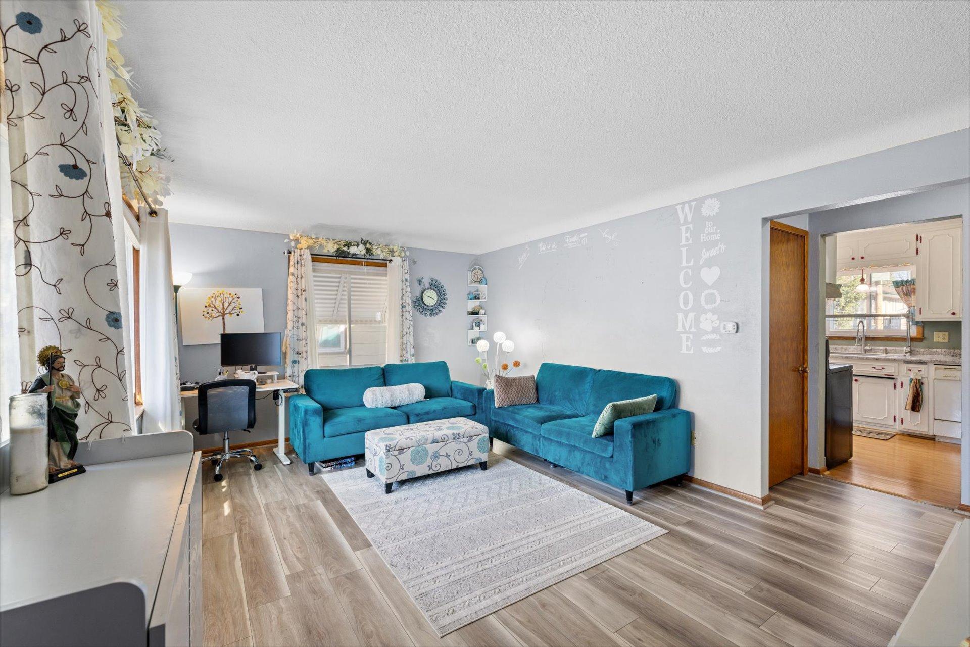 Living room with LVP flooring