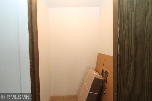 Storage closet on upper level.