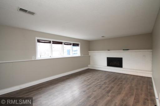 Family room with gas fireplace.