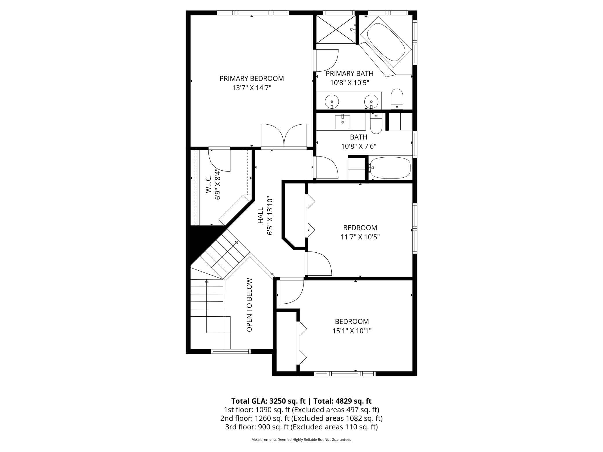 Upper level floorplan. High resolution floorplans available in supplements.
