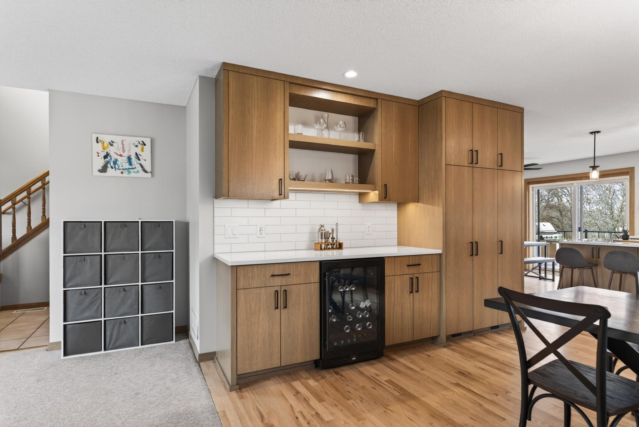 Another view of the new beverage station.