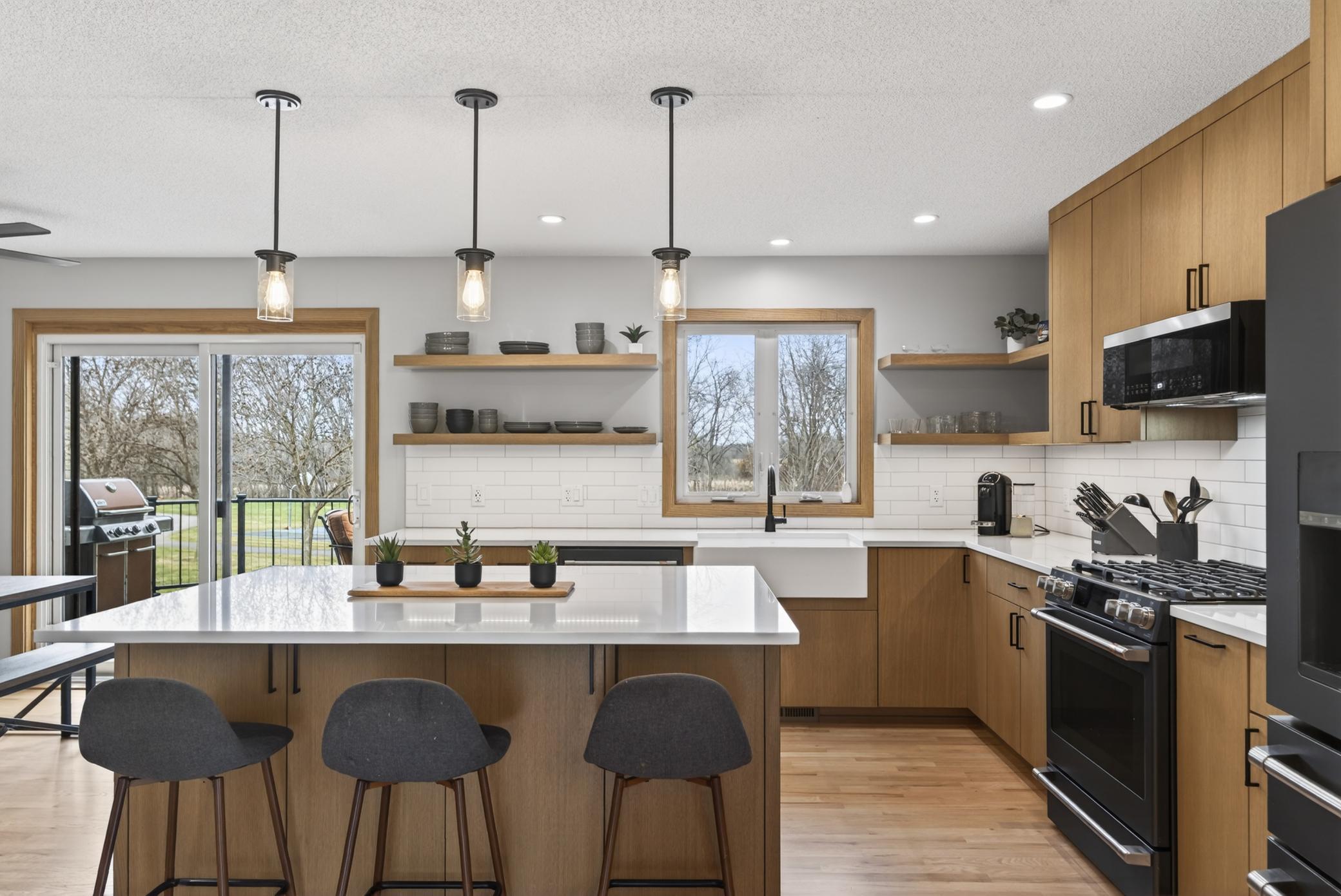 Incredible views out of every window in the kitchen.