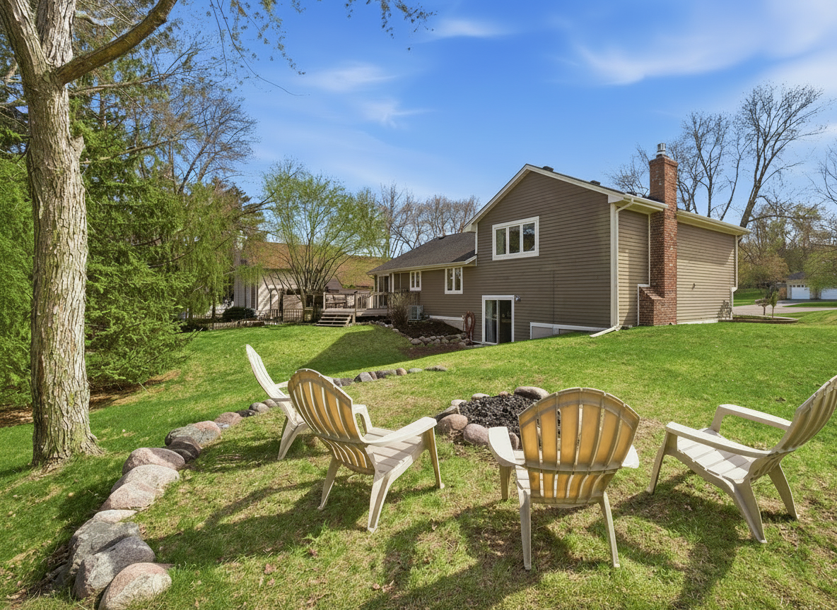 Spacious professionally landscaped backyard