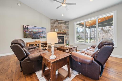 Enjoy the best of both worlds as you relax and watch TV while also taking in peaceful views of local wildlife just outside your windows.