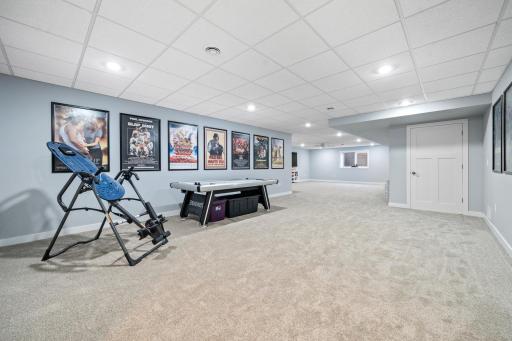 The lower level features brand-new carpet and an abundance of open space, offering a comfortable and versatile area for relaxing, entertaining, or recreation.