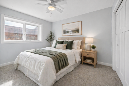 A nicely sized room filled with natural sunlight creates a bright and comfortable space for everyday living. Photos has been virtually staged to show the space's potential.