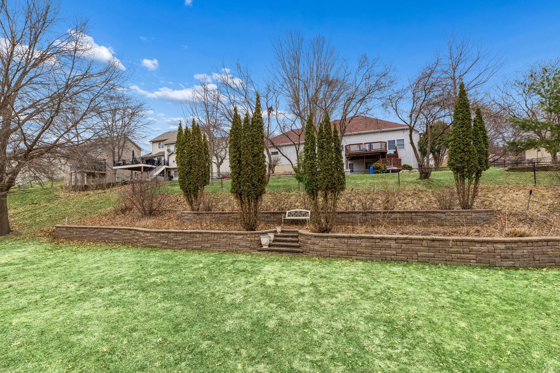 Tiered backyard landscaping