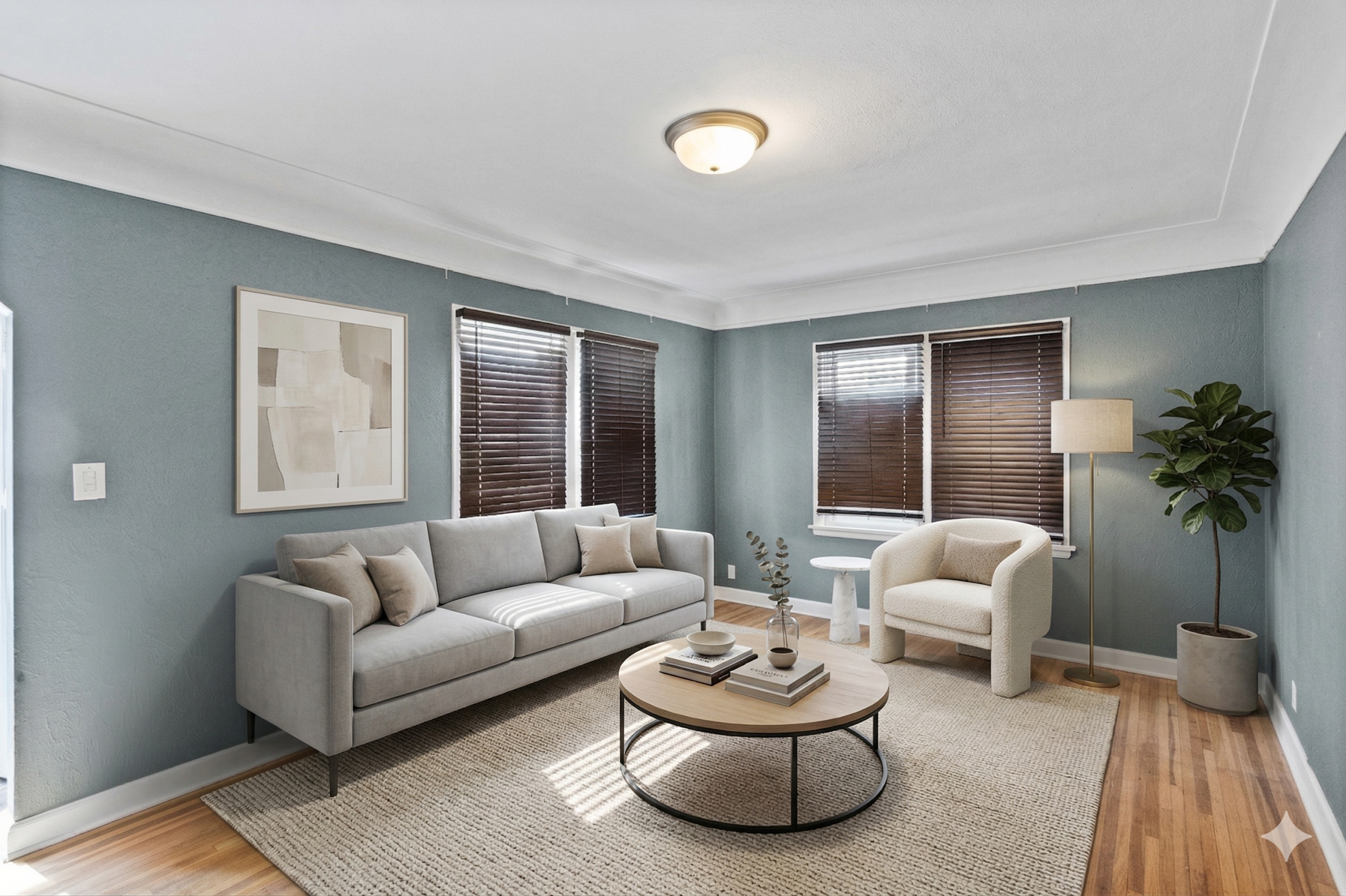 Virtually staged Living room 1