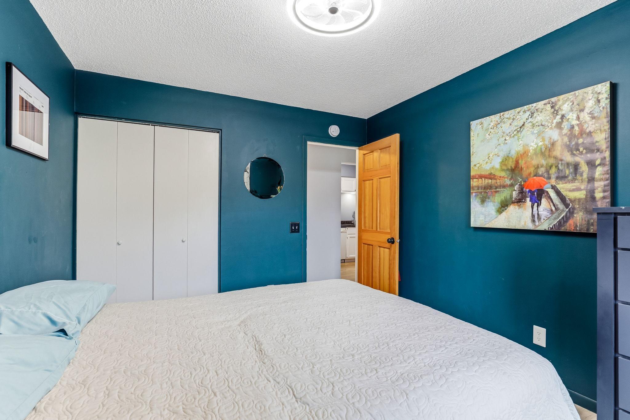 Bedroom featuring ample wall space, closet storage, and a functional layout ready for personalization.