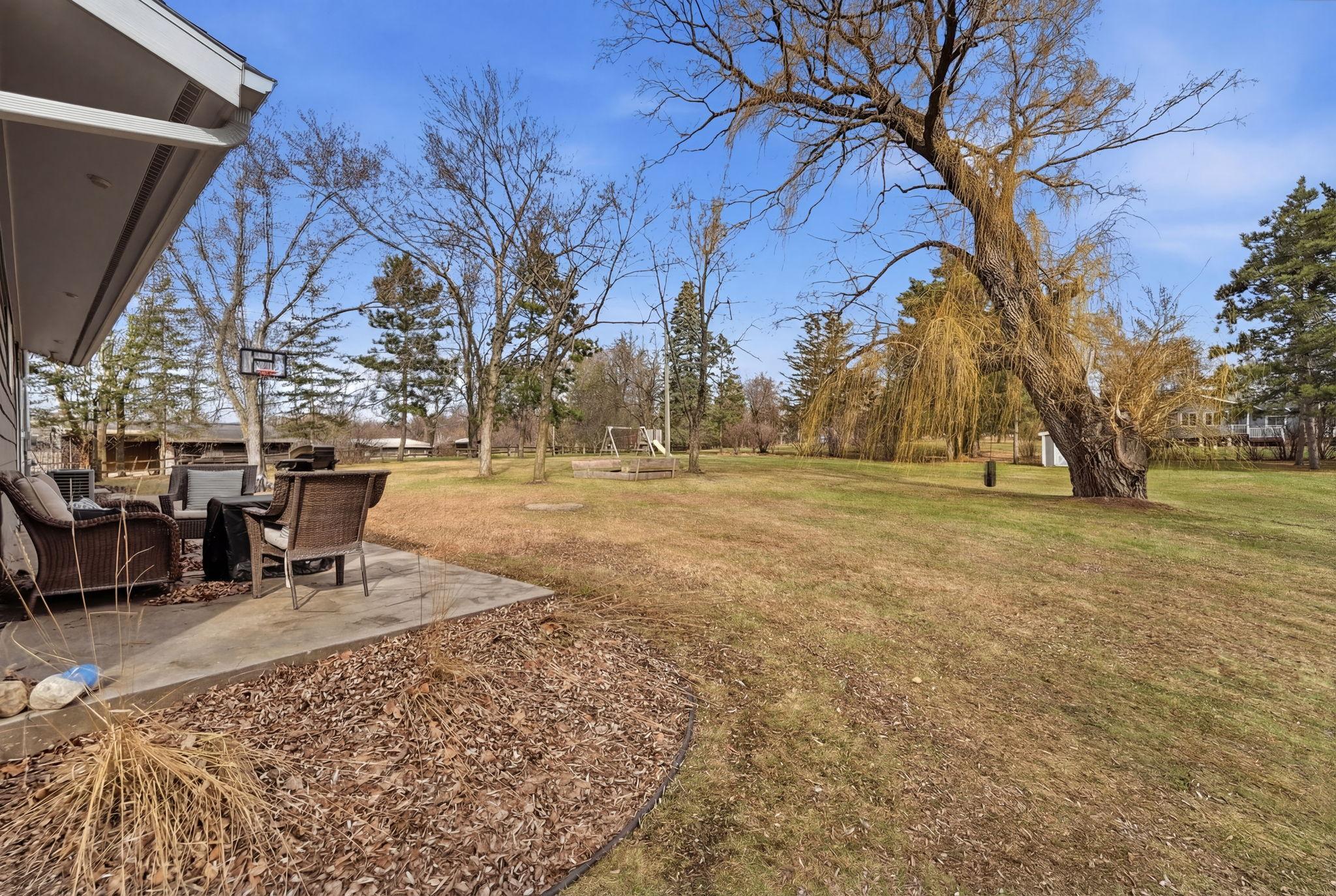 amazing patio overlooking the backyard