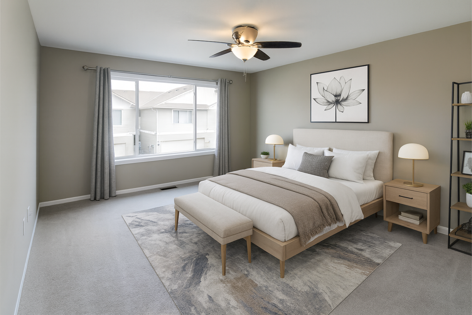 Spacious primary suite complete with a full en-suite bathroom. *This image is virtually staged*