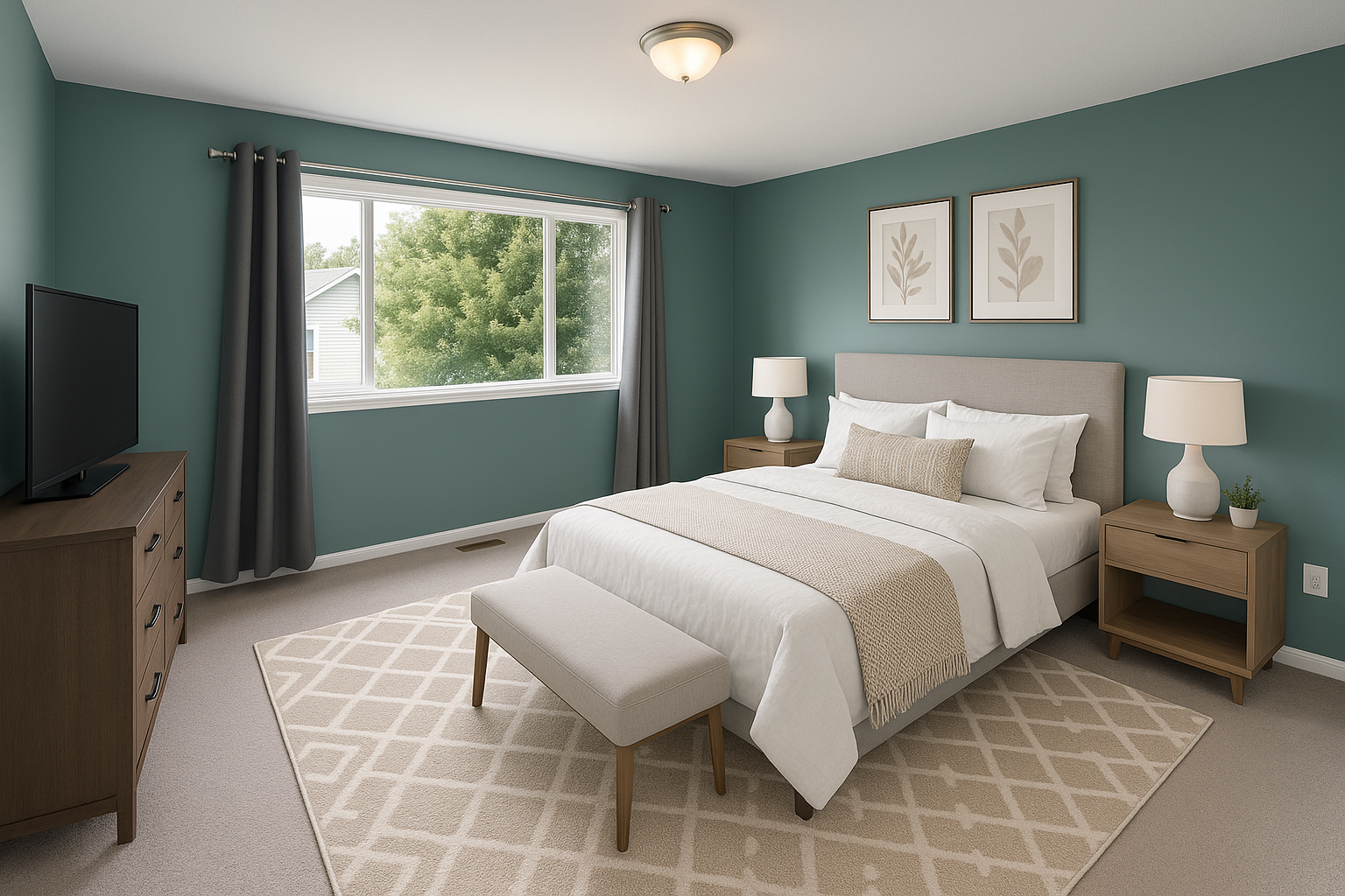 3 bedrooms on the upper level! *This image is virtually staged*