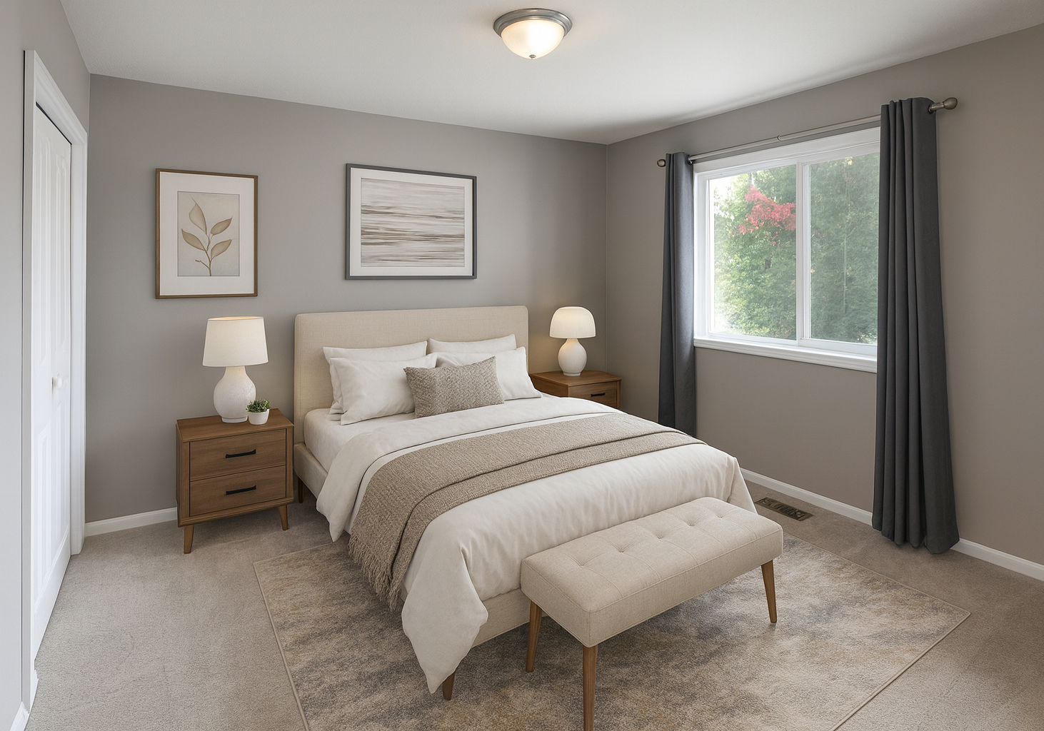 2 additional bedrooms are spacious with good-size closets. *This image is virtually staged*