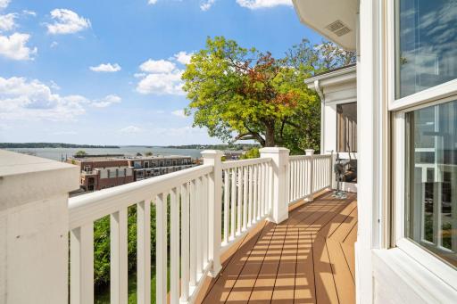 Wrap around balcony is maintenance free and offers treetop views of Downtown Wayzata and Lake Minnetonka!