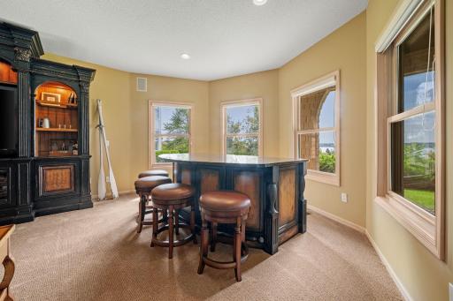 Large bay windows offer incredible lake views