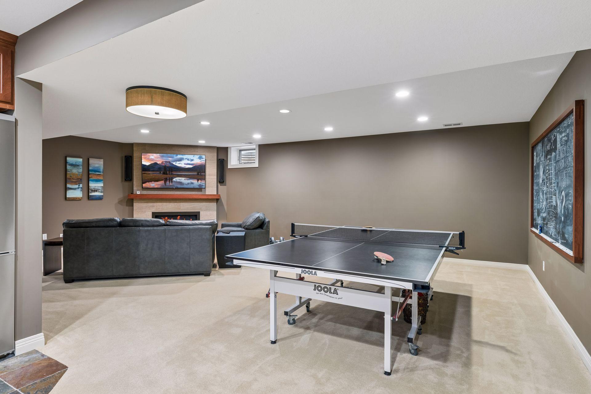 Plenty of room for game tables such as ping pong or billiards.
