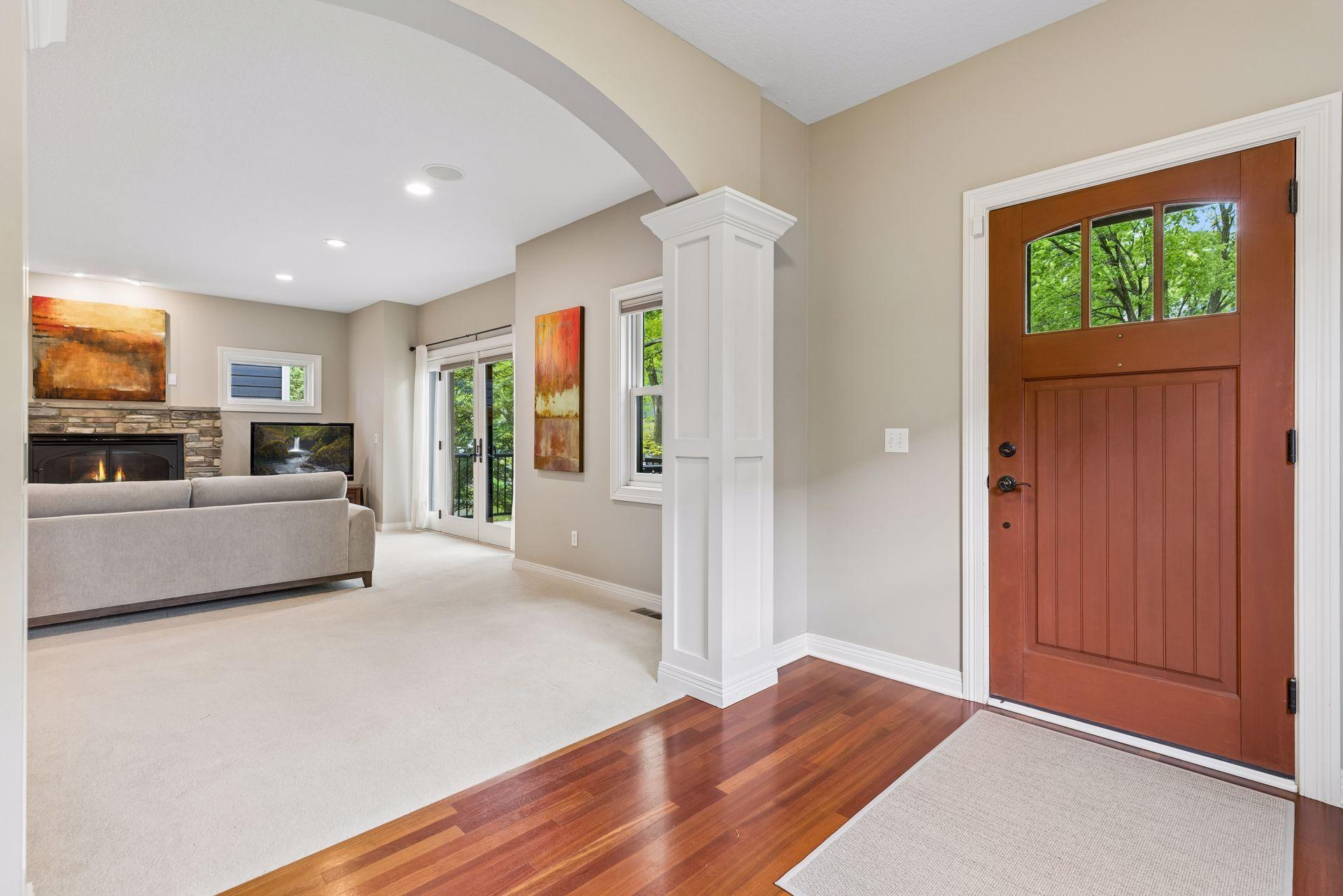 Well appointed front entry foyer welcomes guests to your beautiful home.