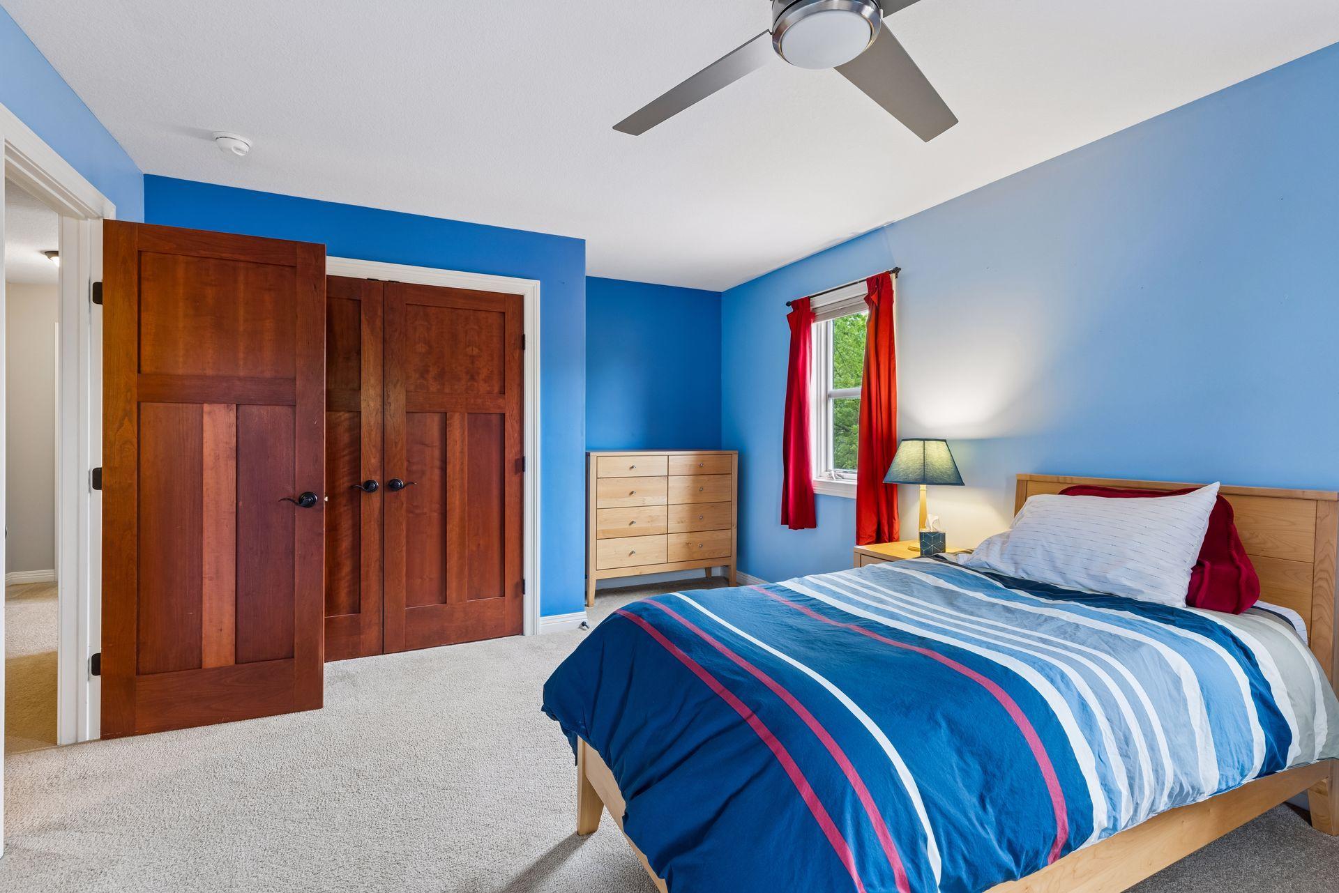 The craftsmanship shows in the solid closet and bedroom doors.