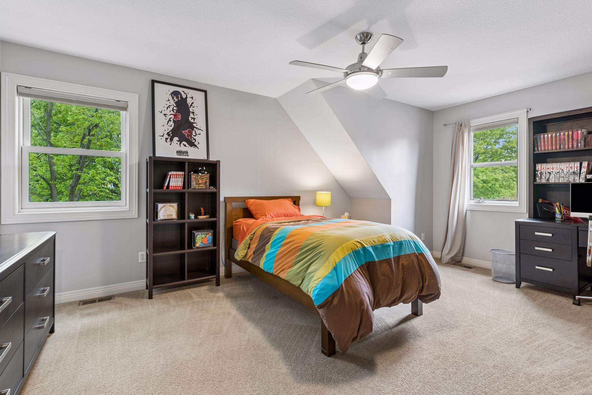 Freshly painted 2nd bedroom on the upper level.