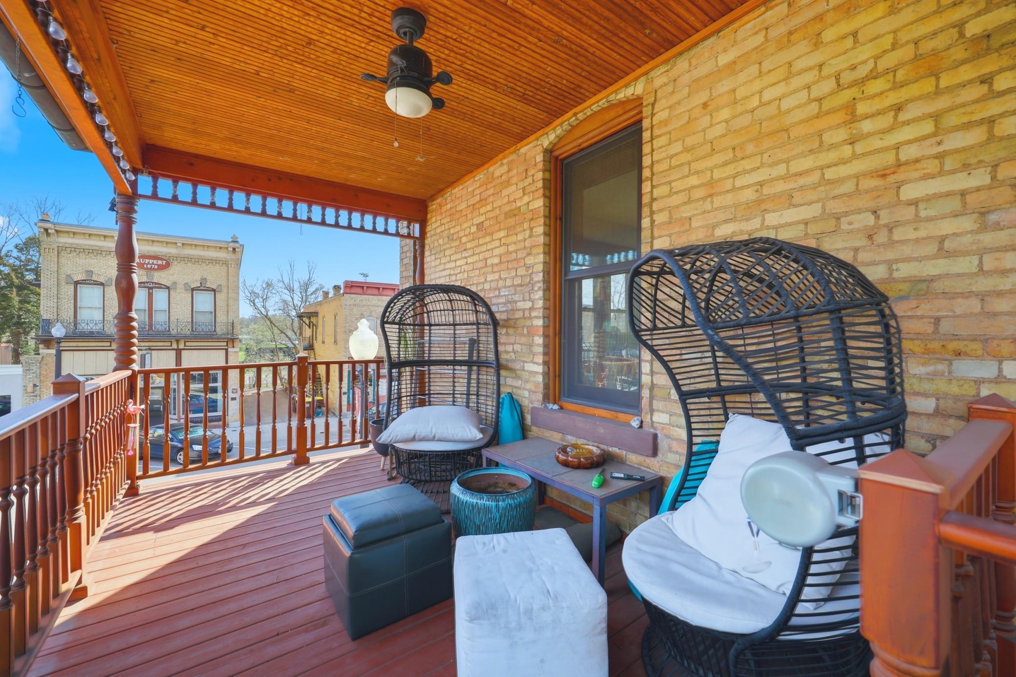 Tranquil outdoor space with unique view of historic downtown Jordan