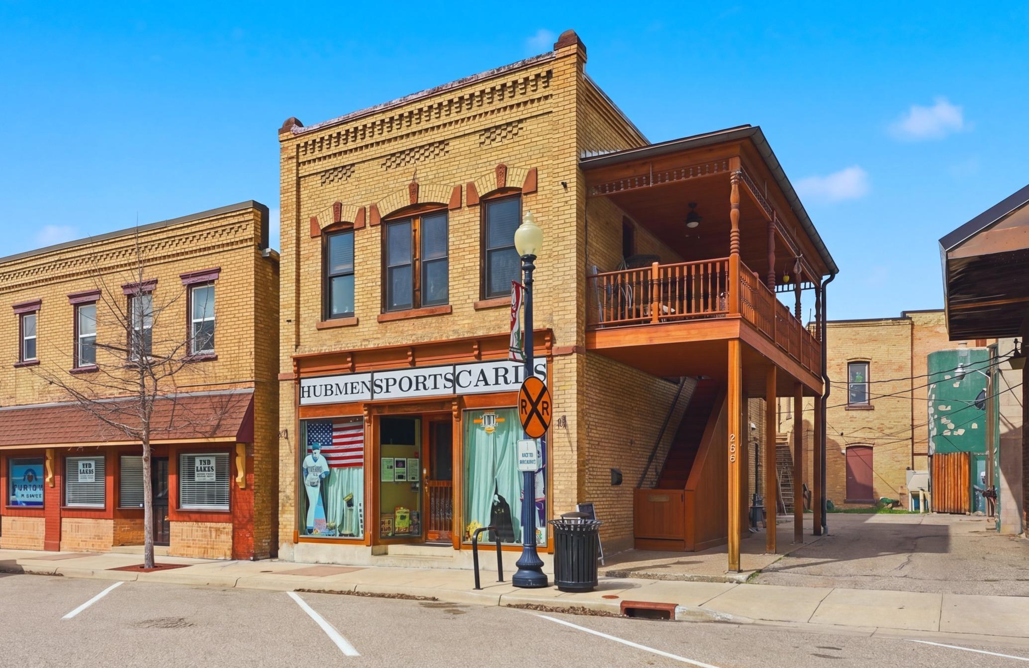 Beautifully renovated historic mixed-use building on Water Street in downtown Jordan featuring commercial space and an on-site apartment