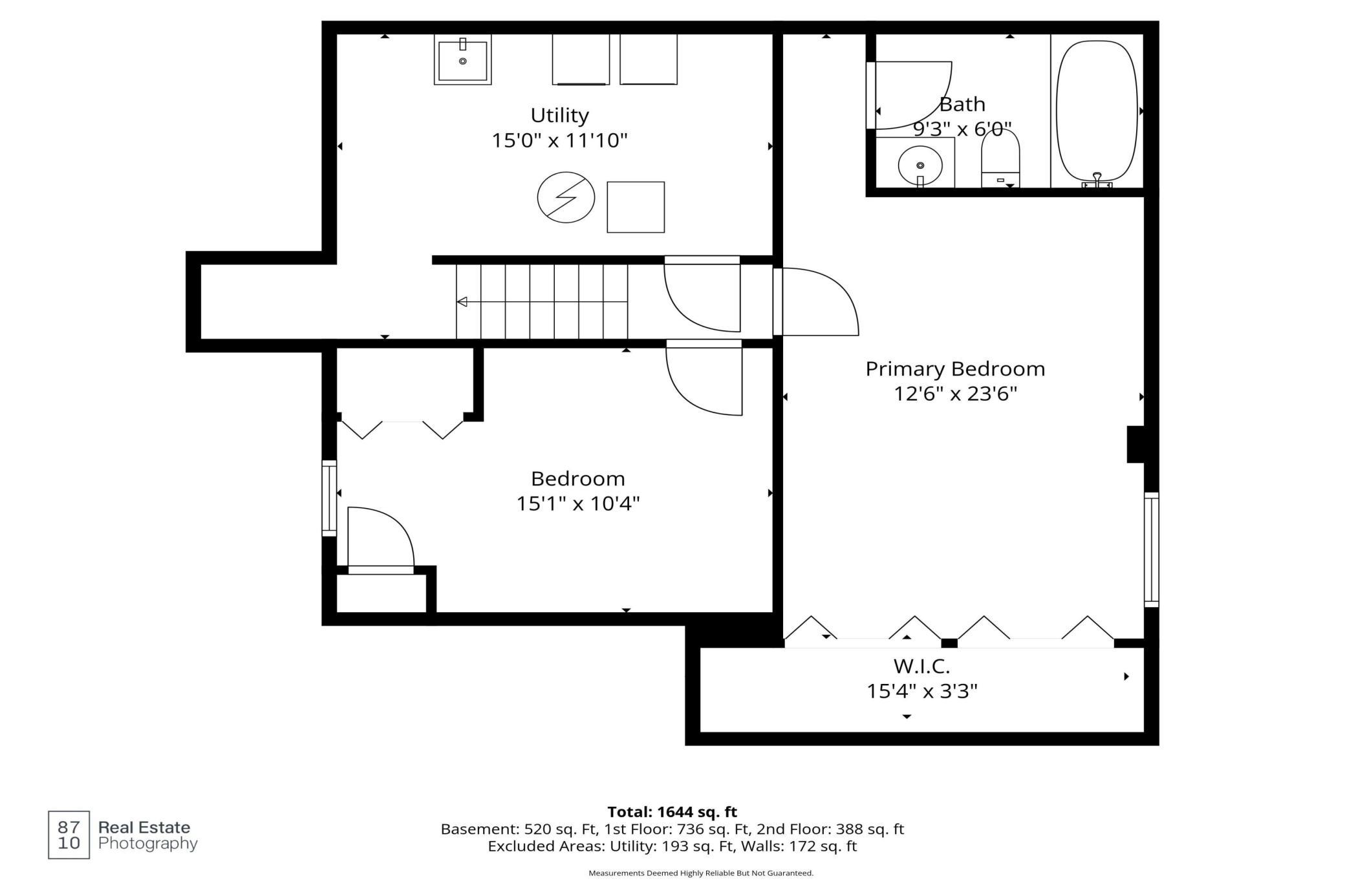 Lower Level Floor Plan - Either bedrooms could be used as a Family Room too!