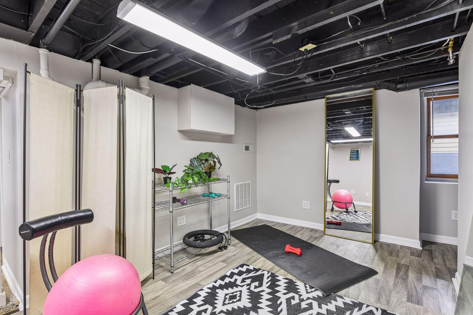 Bright, finished basement space.