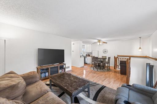 Perfect view of the flow of the living, dining room and kitchen