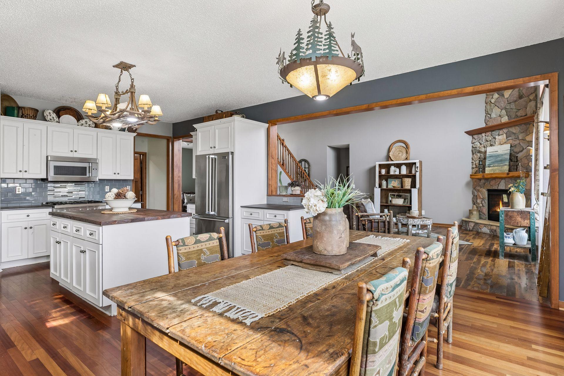 Great view from the Dining Room into the Great Room and Kitchen!