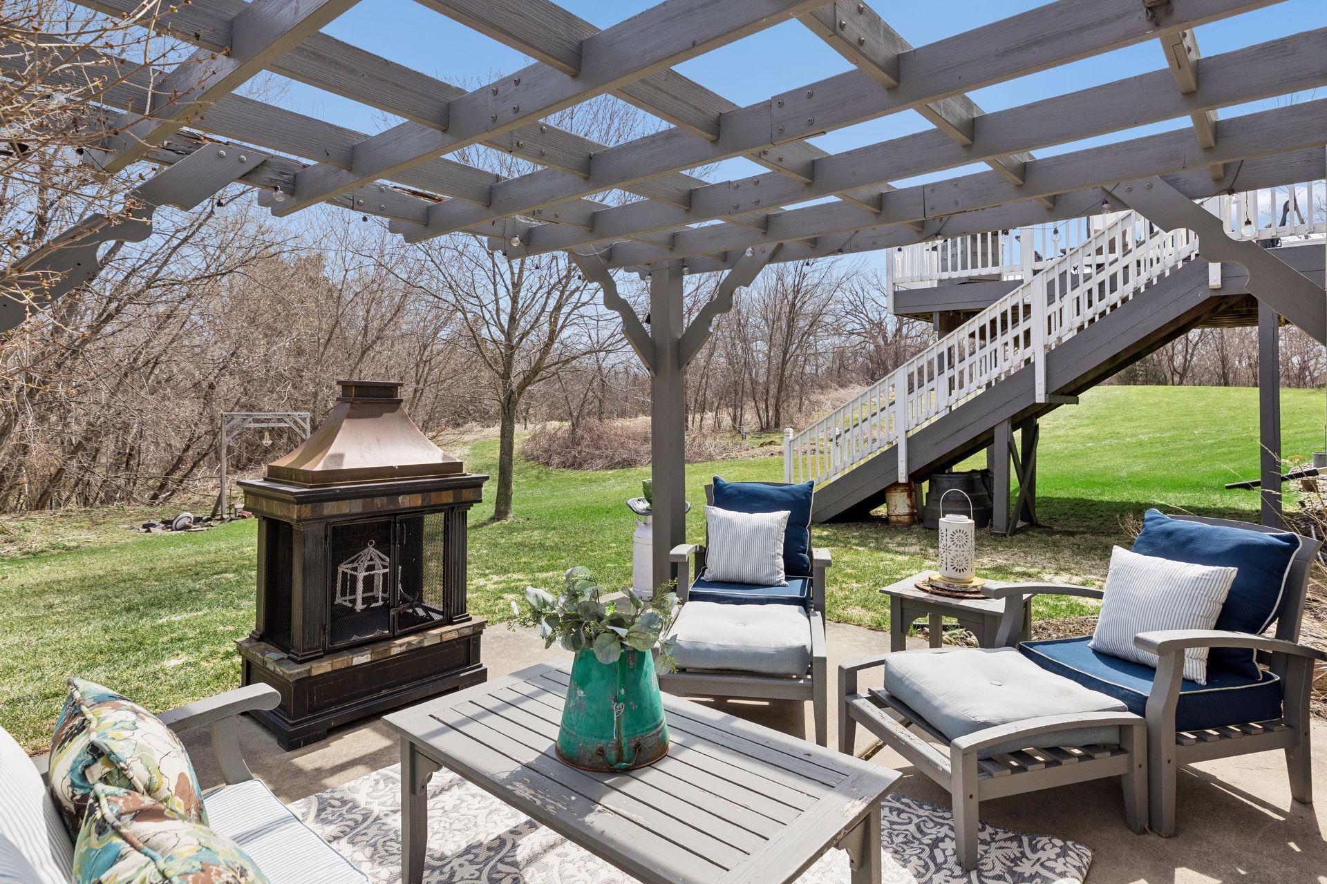 Patio with Pergola Expanding the Entertainment in this Home.