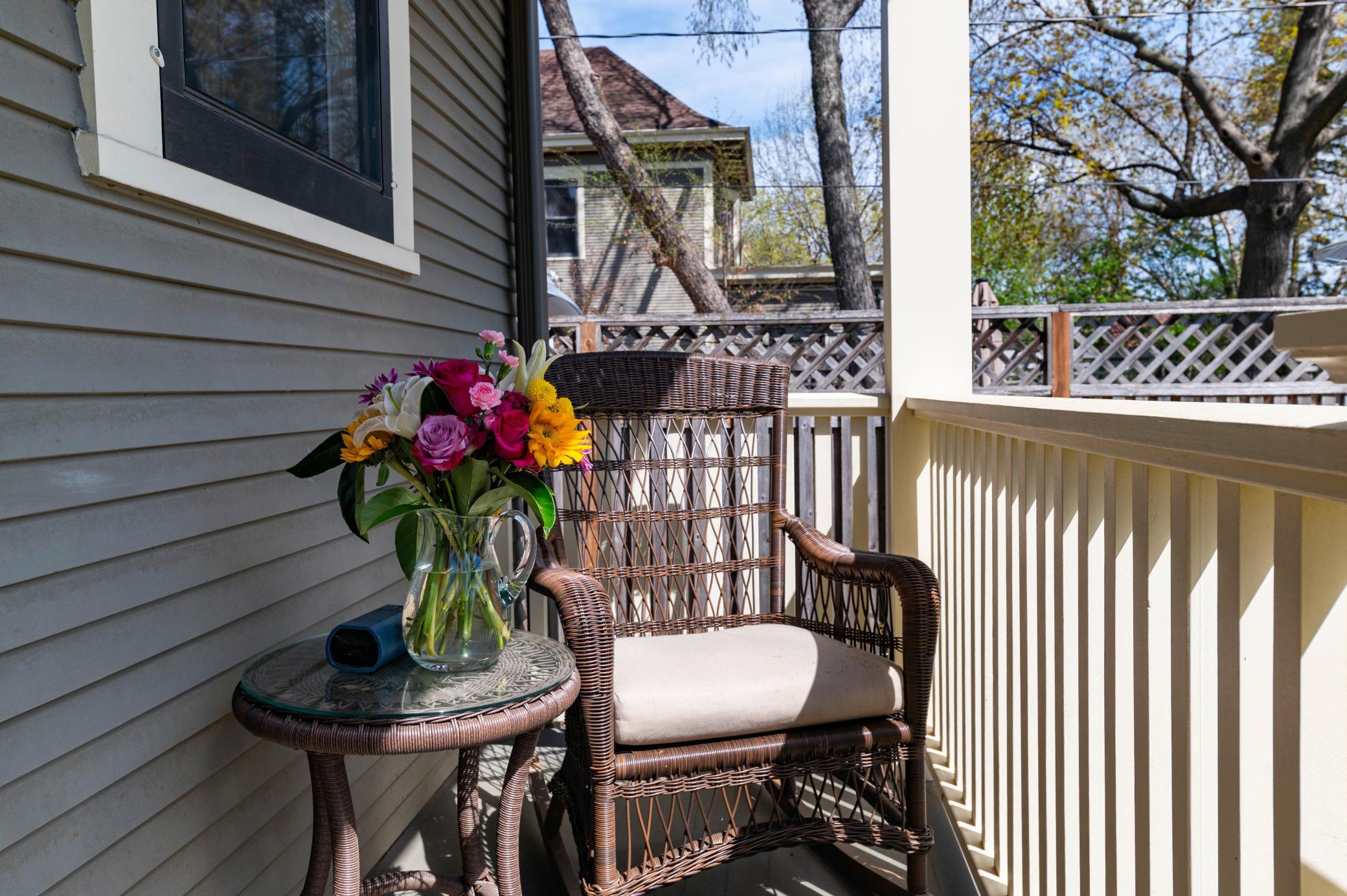 Enjoy your morning coffee on the back deck!