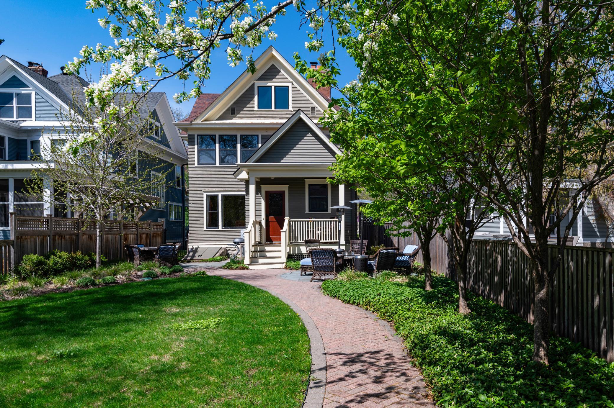 Beautiful landscaping and stone work throughout the lot!