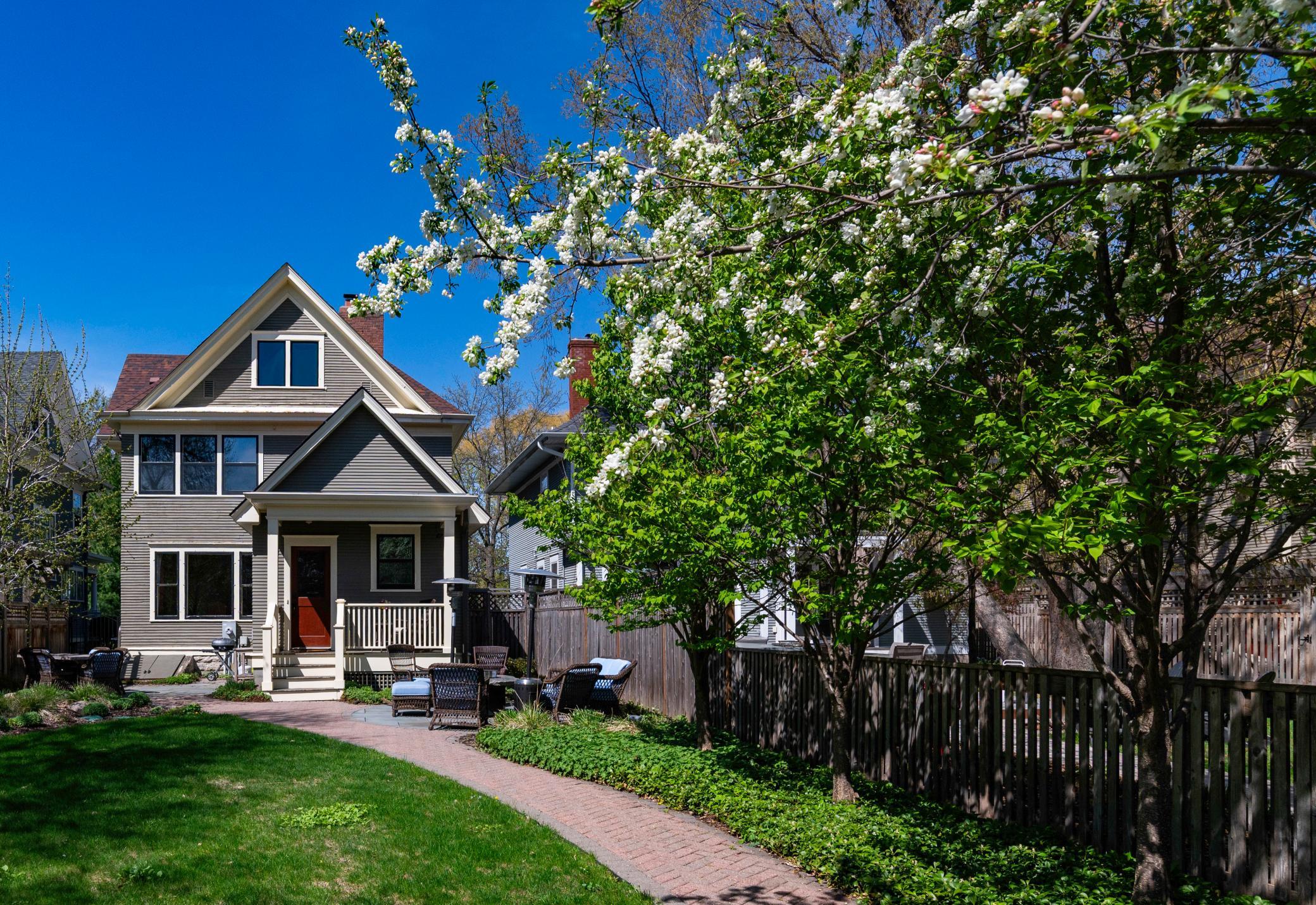 Beautifully landscaped, private backyard.