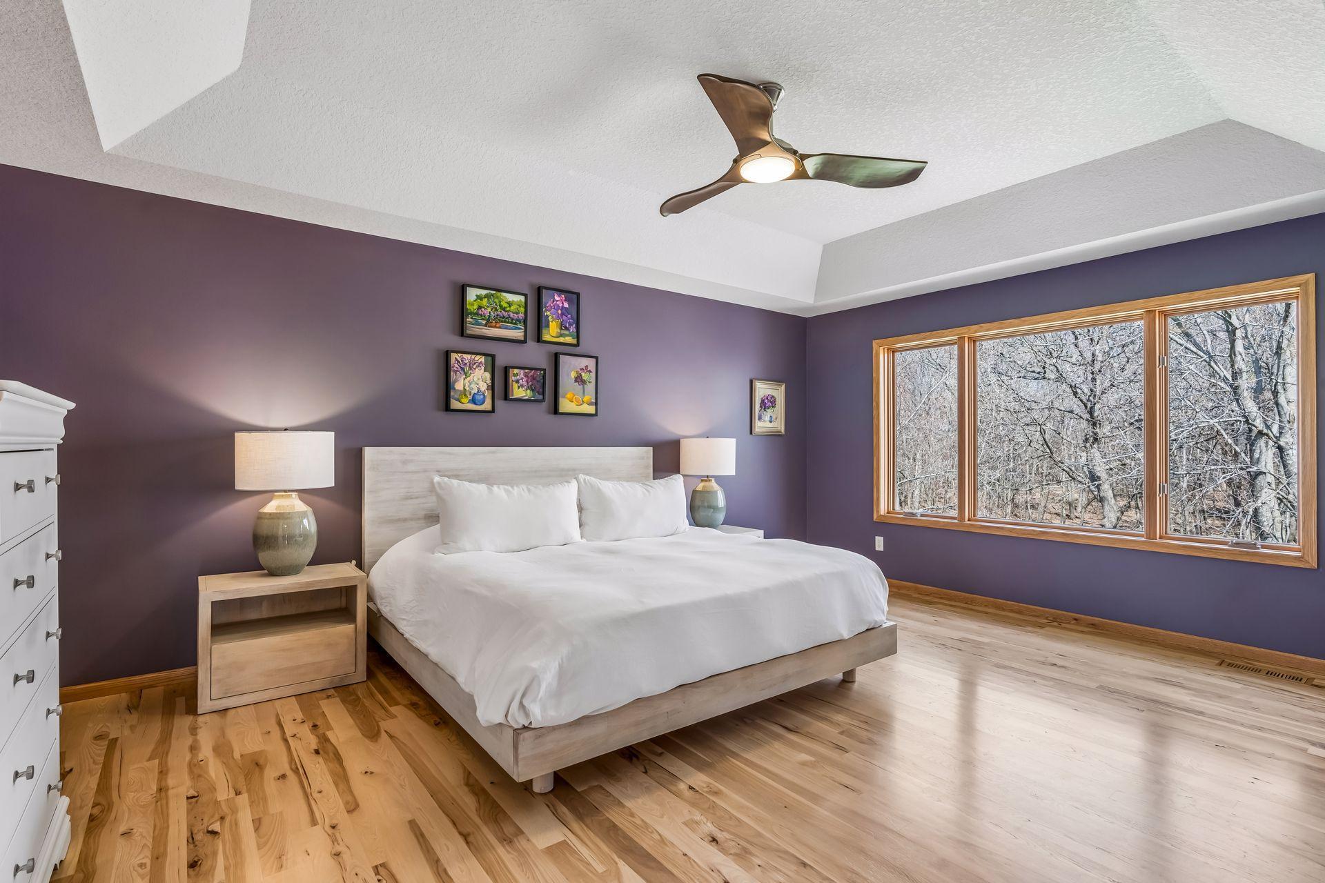 The upper level primary bedroom is your private retreat.