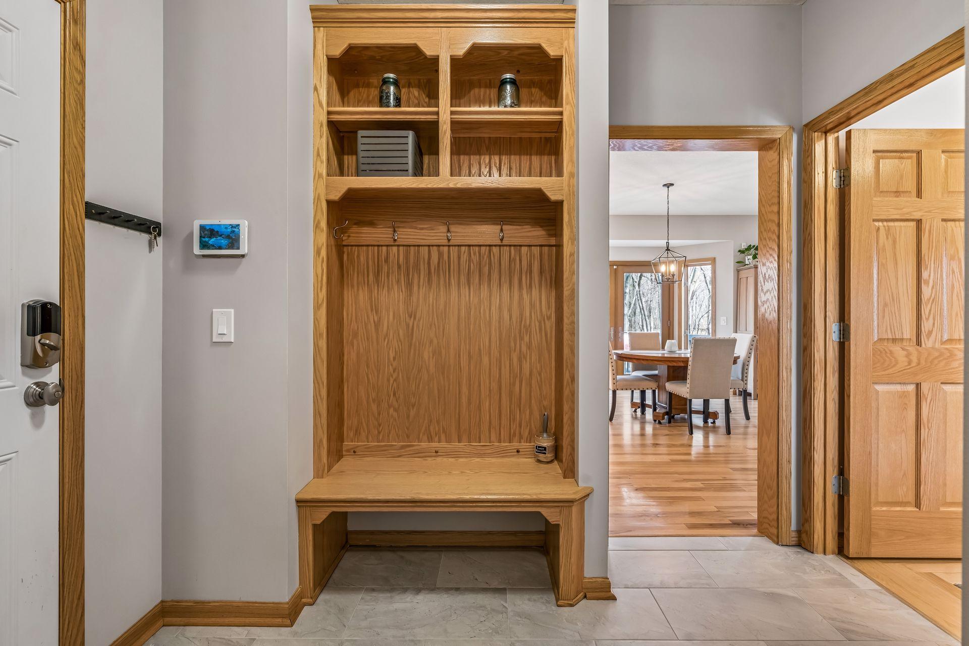 Here's a photo of the mud room coming in from the attached 3-car garage.