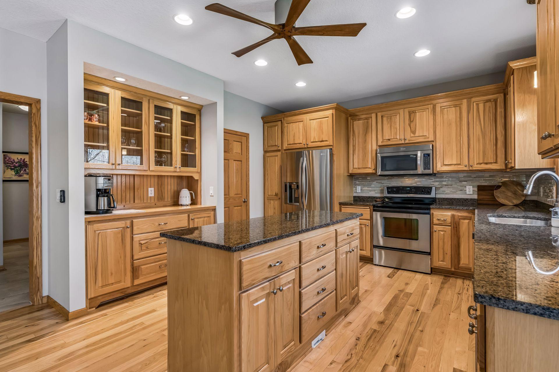 The open kitchen is ideal for everyday living and entertaining.