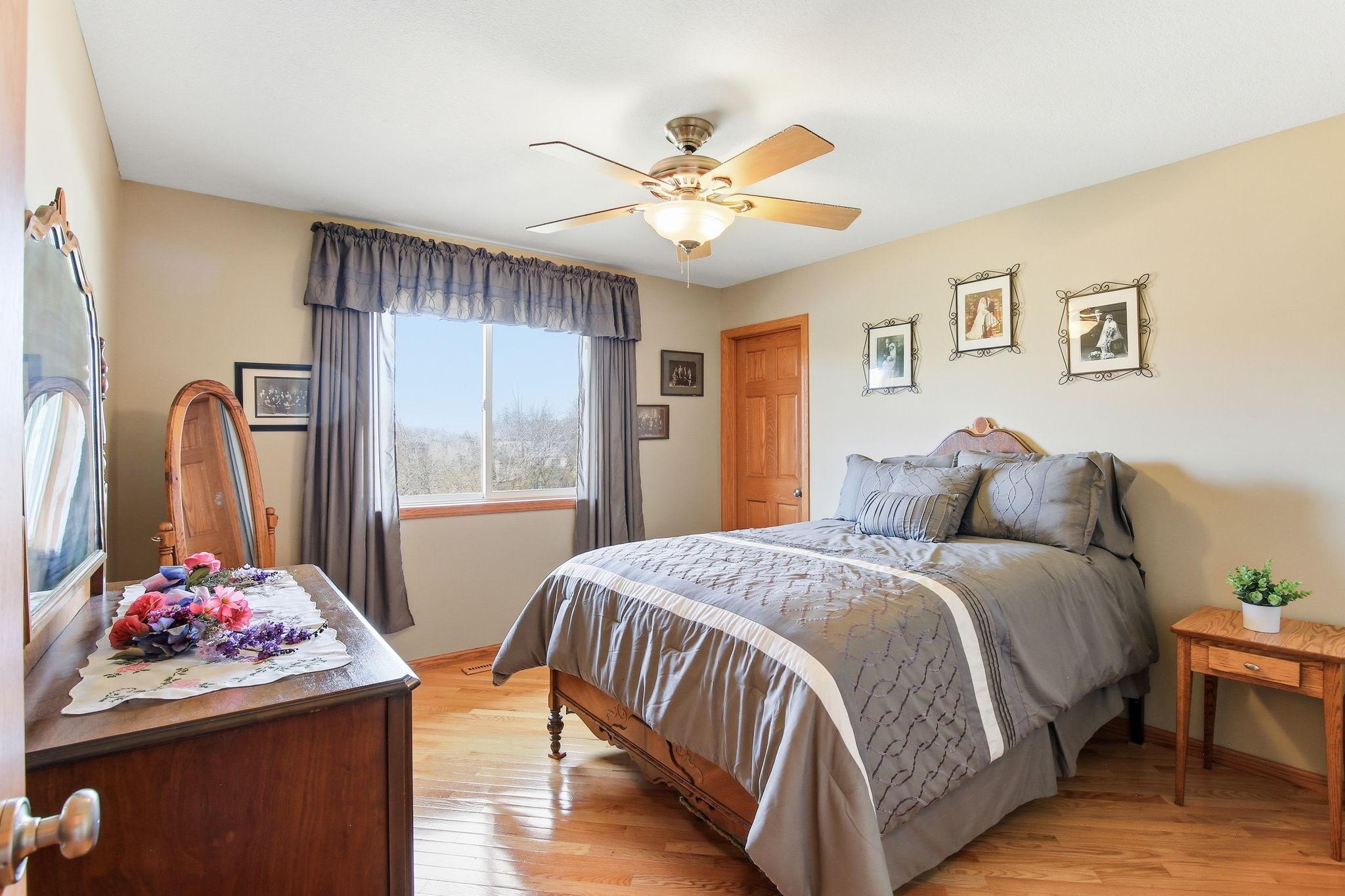 3rd Bedroom Upstairs has a walk-in closet and nice hardwood floors! Also - don't miss the 6 panel doors!